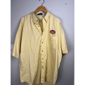 Men's Forest & Hue Coca-Cola 600 Button Up Shirt Yellow Size 2XL. NASCAR